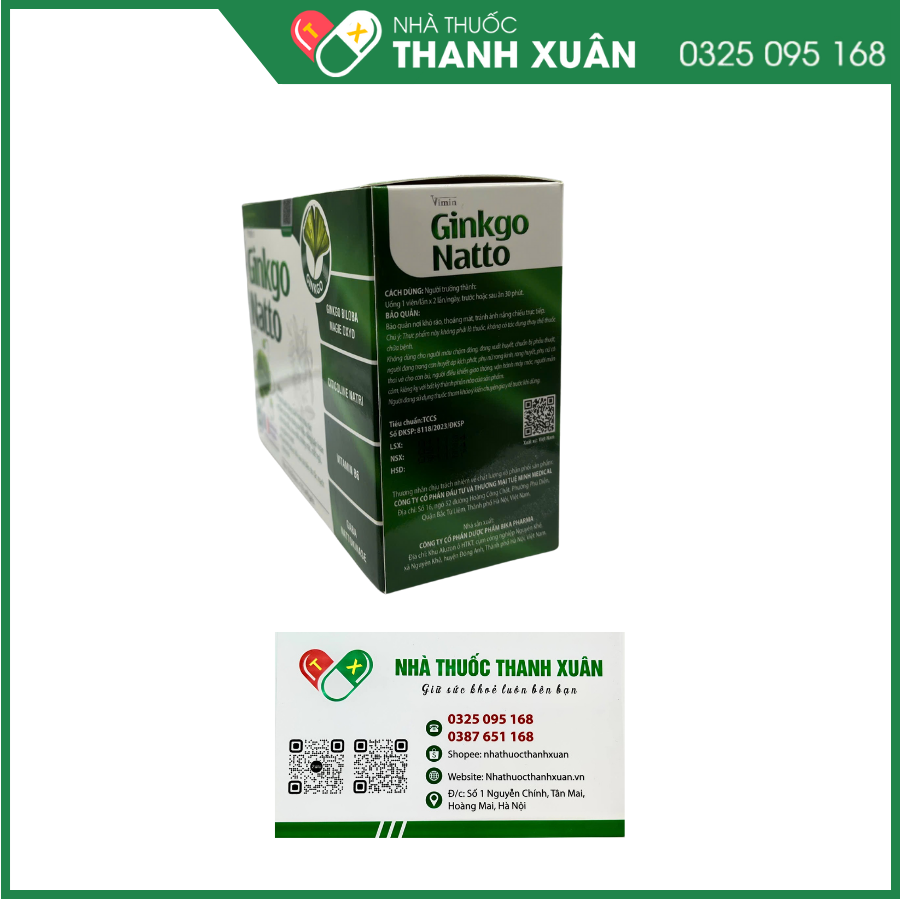 Vimin Ginkgo Natto - Hỗ trợ hoạt huyết, tăng tuần hoàn máu não